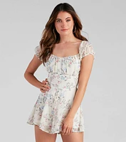 Pretty Lady Floral Chiffon Romper