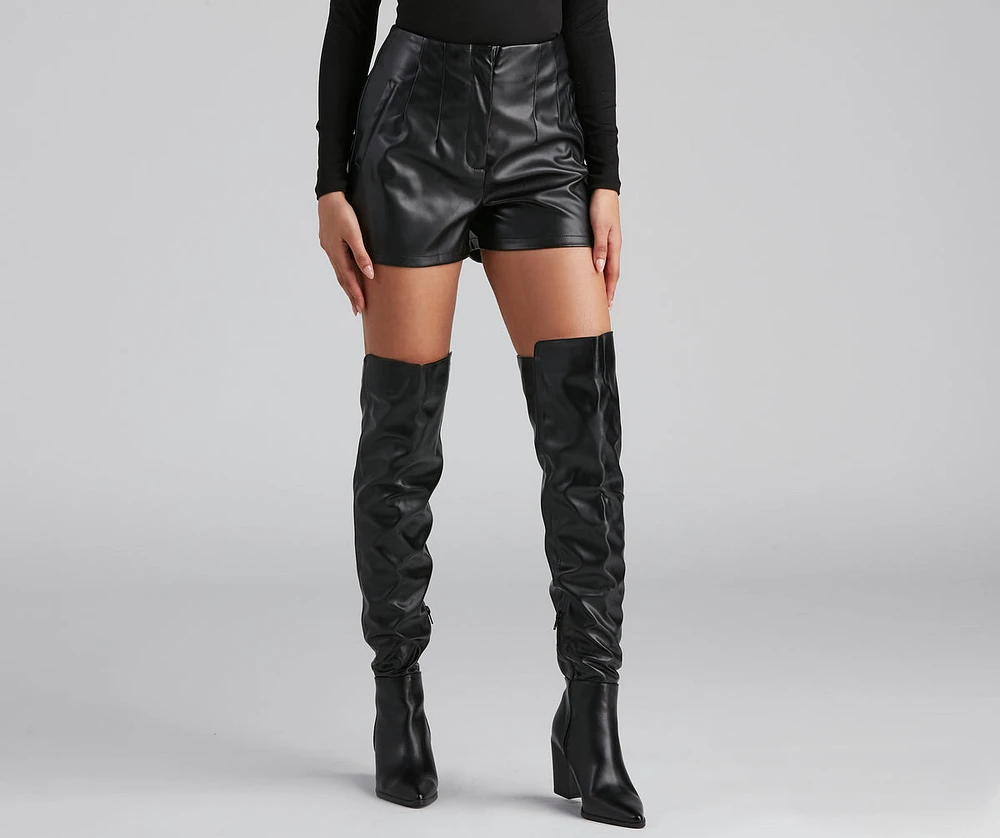 Sleek Look Faux Leather Shorts