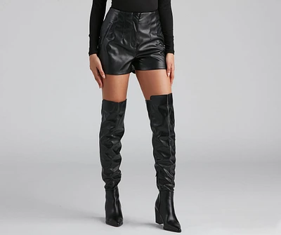 Sleek Look Faux Leather Shorts