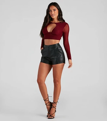 Smooth Moves PU High-Rise Shorts