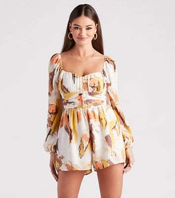 Greet The Season Abstract Printed Romper