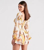 Greet The Season Abstract Printed Romper