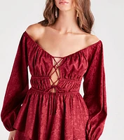 Feels Like Love Floral Jacquard Satin Romper