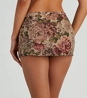 So Rare Floral Tapestry Micro Mini Skort