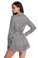 Stylishly Striped Shirt Romper