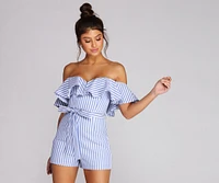 Ruffled And Striped Romper