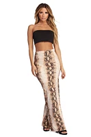 High Slit Snake Maxi Skirt