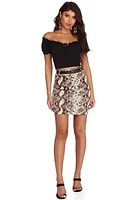 Snake Paper Bag Mini Skirt