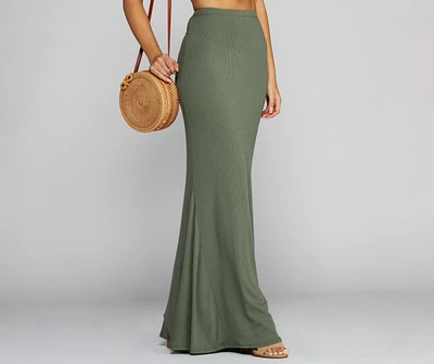 Maxi Out Ribbed Skirt