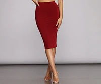 Sleek And Sultry Midi Skirt