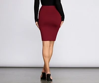 Knit Bodycon Midi Skirt