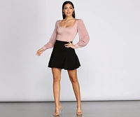 Basic Crepe Skater Skirt