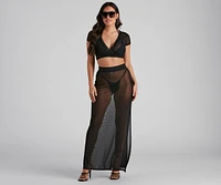 Wrap Me Glam Mesh Maxi Skirt