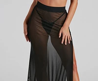 Wrap Me Glam Mesh Maxi Skirt