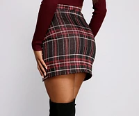 Moment Plaid High Waist Mini Skirt