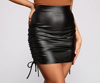 Sleek And Sexy Faux Leather Mini Skirt