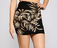 Tropical Allure Ruched Mini Skirt