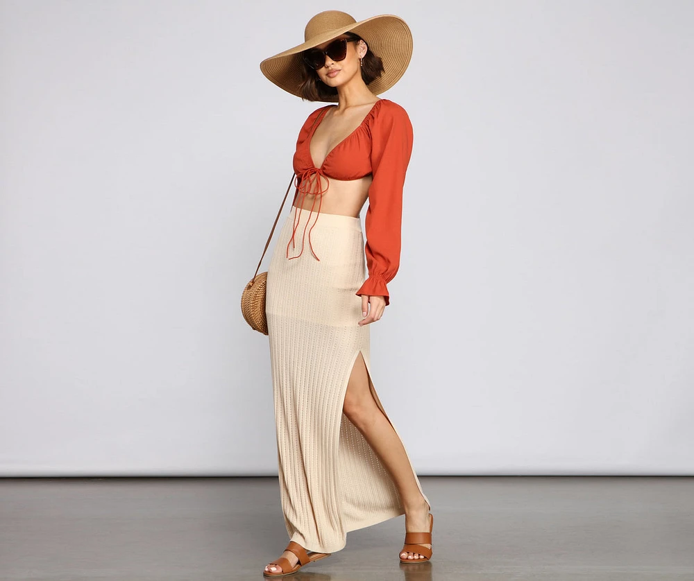 High Slit Maxi Knit Skirt