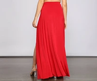 Bold Impressions High Slit Maxi Skirt