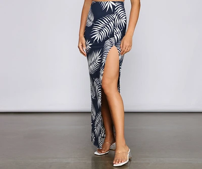 Tropics Bound High Slit Maxi Skirt