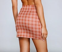 Get A Clue Plaid Mini Skirt