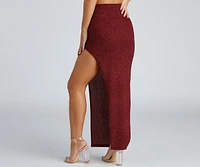 Glow On High Slit Maxi Skirt