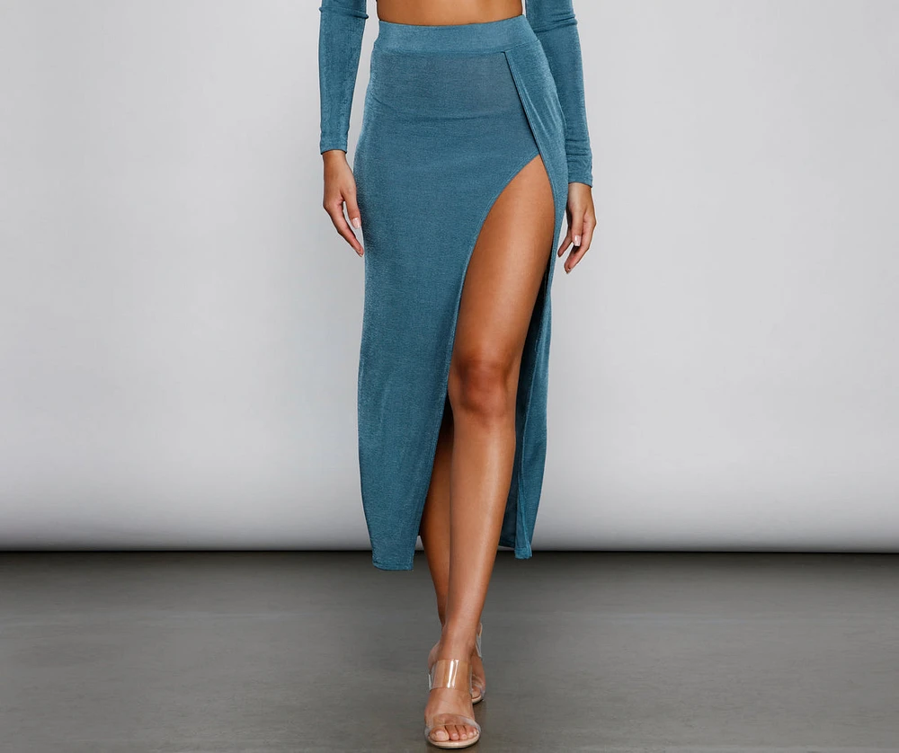 The Next Level High Slit Midi Skirt