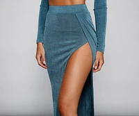 The Next Level High Slit Midi Skirt