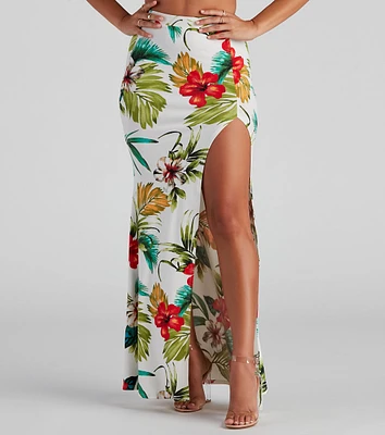 Tropical Glam Floral Maxi Skirt