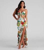 Tropical Glam Floral Maxi Skirt