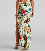 Tropical Glam Floral Maxi Skirt