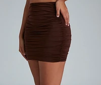Chic Silhouette Ruched Mini Skirt