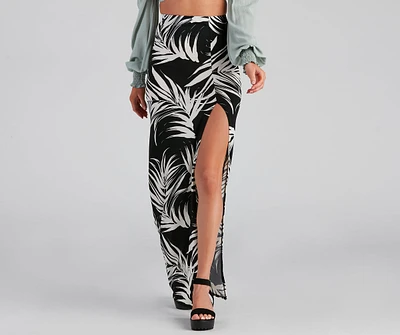 Hit The Tropics High Slit Maxi Skirt