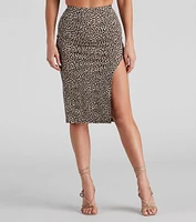 Sassy Style Leopard Print Midi Skirt