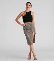 Sassy Style Leopard Print Midi Skirt