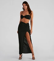 Summer Fling Twist Slit Maxi Skirt