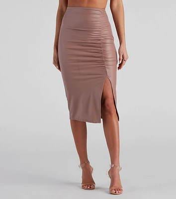 Sleek Business Slit Midi Skirt