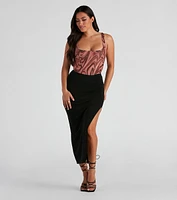 Sunkissed Girl Slit Midi Skirt