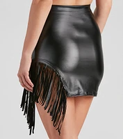 Fringe Dreams Faux Leather Mini Skirt