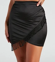 Do The Cha Satin Fringe Skirt