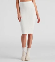 Cabin Cable Knit Midi Skirt