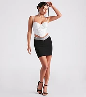 Moment Rhinestone Mini Skirt