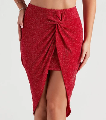 So Haute Glitter Knit Midi Skirt