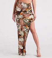 Vacay Muse Tropical Print Maxi Skirt