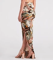 Vacay Muse Tropical Print Maxi Skirt