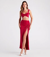 Always Impressed Satin Pleated Maxi Skirt