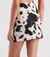 Country Cutie Cow Print Mini Skirt