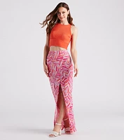 Beachside Stroll Printed Maxi Skirt