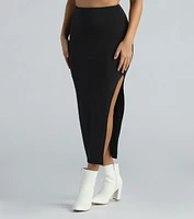 Show Off Your Curves Smooth Knit Midi Skirt