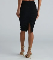 Sweet Like Honey High-Rise Mesh Midi Skirt